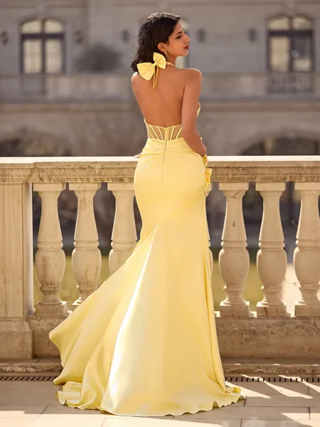 Fashion Sheath Halter Bow...