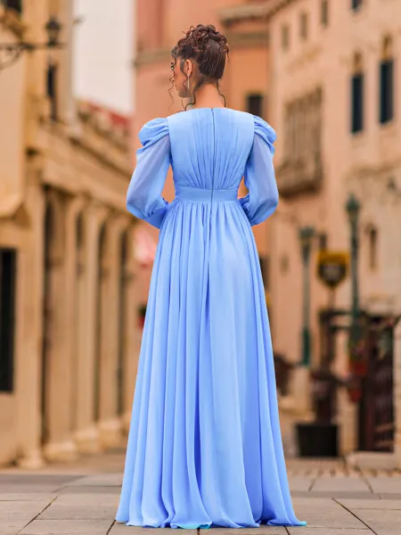 Glam A-Line Chiffon Pleated...