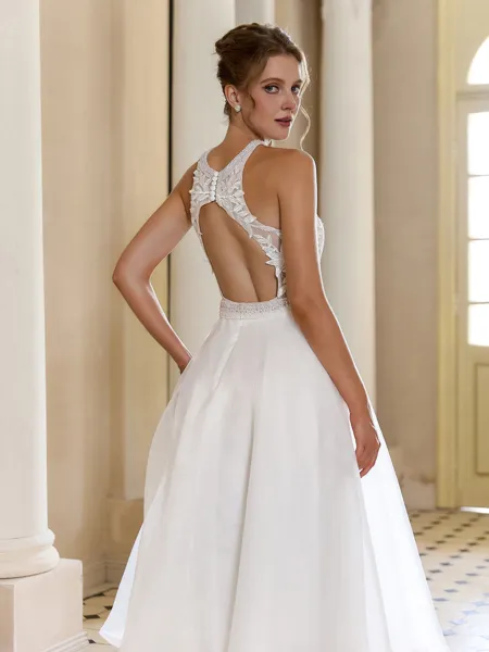 Trendy A-line Halter...