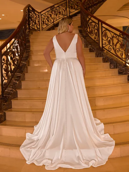 Charming A-line V-Neck...