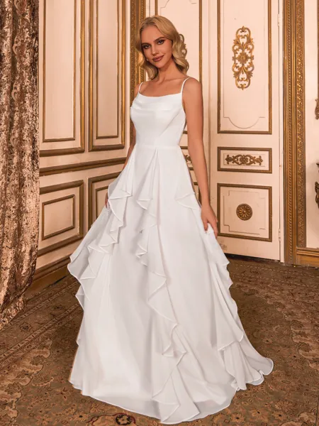 Glamorous A-line Spaghetti...