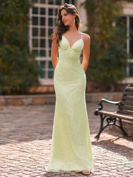 Enchanting Sheath V-Neck...