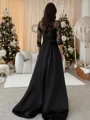 Classy A-Line Scoop Appliques Lace Floor-Length Satin Mother Of The Bride Dress