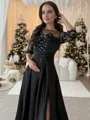 Classy A-Line Scoop Appliques Lace Floor-Length Satin Mother Of The Bride Dress