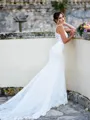 Sheath/Column Scoop Exquisite Sleeveless Court Train Lace Wedding Dresses