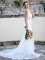 Sheath/Column Scoop Exquisite Sleeveless Court Train Lace Wedding Dresses