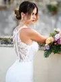 Sheath/Column Scoop Exquisite Sleeveless Court Train Lace Wedding Dresses