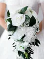 Elegant Cascade Silk Flower Bridal Bouquets