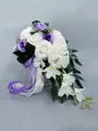 Elegant Cascade Silk Flower Bridal Bouquets