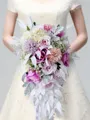 Colorful Cascade Silk Flower Bridal Bouquets