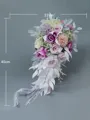 Colorful Cascade Silk Flower Bridal Bouquets
