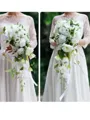 Pure Cascade Silk Flower Bridal Bouquets
