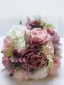 Delicate Round Silk Flower Bridal Bouquets