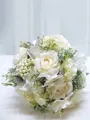 Delicate Round Silk Flower Bridal Bouquets