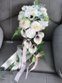 Fancy Cascade Silk Flower Bridal Bouquets