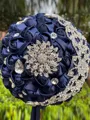 Elegant Round Satin Bridal Bouquets