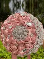 Elegant Round Satin Bridal Bouquets