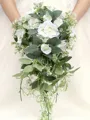 Elegant Cascade Silk Flower Bridal Bouquets