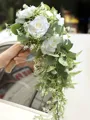 Elegant Cascade Silk Flower Bridal Bouquets