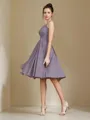 Timeless A-line Halter Sleeveless Short/Mini Chiffon Bridesmaid Dress With Ruched