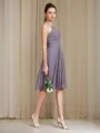 Timeless A-line Halter Sleeveless Short/Mini Chiffon Bridesmaid Dress With Ruched
