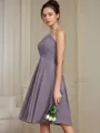 Timeless A-line Halter Sleeveless Short/Mini Chiffon Bridesmaid Dress With Ruched