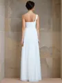 A-line One-Shoulder Sleeveless Floor-Length Stylish Chiffon Bridesmaid Dress With Ruched