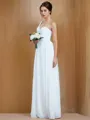 A-line One-Shoulder Sleeveless Floor-Length Stylish Chiffon Bridesmaid Dress With Ruched