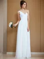 A-line One-Shoulder Sleeveless Floor-Length Stylish Chiffon Bridesmaid Dress With Ruched