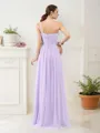 Beautiful A-line One-Shoulder Sleeveless Floor-Length Chiffon Bridesmaid Dress With Hand-Made Flower