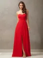 Sheath/Column Sweetheart Sleeveless Floor-Length Fashion Chiffon Bridesmaid Dress With Ruffles