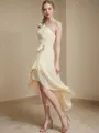 A-line One-Shoulder Sleeveless Charming Asymmetrical Chiffon Bridesmaid Dress With Layers