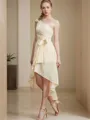 A-line One-Shoulder Sleeveless Charming Asymmetrical Chiffon Bridesmaid Dress With Layers