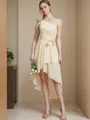 A-line One-Shoulder Sleeveless Charming Asymmetrical Chiffon Bridesmaid Dress With Layers