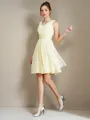 A-line V-Neck Sleeveless Short/Mini Stunning Chiffon Bridesmaid Dress With Sash