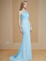 Trumpet/Mermaid Scoop Sleeveless Sweep Train Chiffon Alluring Bridesmaid Dress