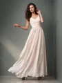 A-line Straps Sleeveless Charming Floor-Length Chiffon Bridesmaid Dress With Sash