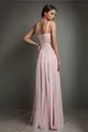 A-line V-Neck Sleeveless Floor-Length Flattering Chiffon Bridesmaid Dress With Ruffles
