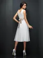 Elegant A-line V-Neck Sleeveless Knee-Length Chiffon Bridesmaid Dress With Sash