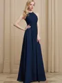 Chic A-line Halter Sleeveless Floor-Length Chiffon Bridesmaid Dress With Ruched