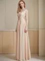 Feminine A-line V-Neck Sleeveless Floor-Length Silk like Satin Bridesmaid Dress With Ruched