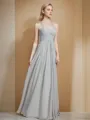 A-line Sweetheart Sleeveless Floor-Length Balanced Chiffon Bridesmaid Dress With Ruched