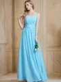 A-line V-Neck Sleeveless Floor-Length Chic Chiffon Bridesmaid Dress