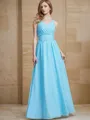 A-line V-Neck Sleeveless Floor-Length Chic Chiffon Bridesmaid Dress