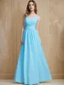 A-line V-Neck Sleeveless Floor-Length Chic Chiffon Bridesmaid Dress