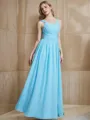 A-line V-Neck Sleeveless Floor-Length Chic Chiffon Bridesmaid Dress