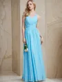 A-line V-Neck Sleeveless Floor-Length Chic Chiffon Bridesmaid Dress