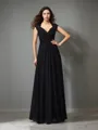 Glam A-line V-Neck Sleeveless Floor-Length Chiffon Bridesmaid Dress