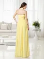 A-line Unique Halter Sleeveless Floor-Length Chiffon Bridesmaid Dress With Pleats
