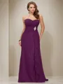 Sheath/Column Hot Sweetheart Sleeveless Floor-Length Chiffon Bridesmaid Dress With Ruffles
